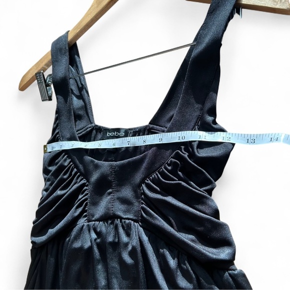 Bebe🖤Authentic Early 2000s Black babydoll dress with ruffles XS Stretchy - Picture 5 of 9
